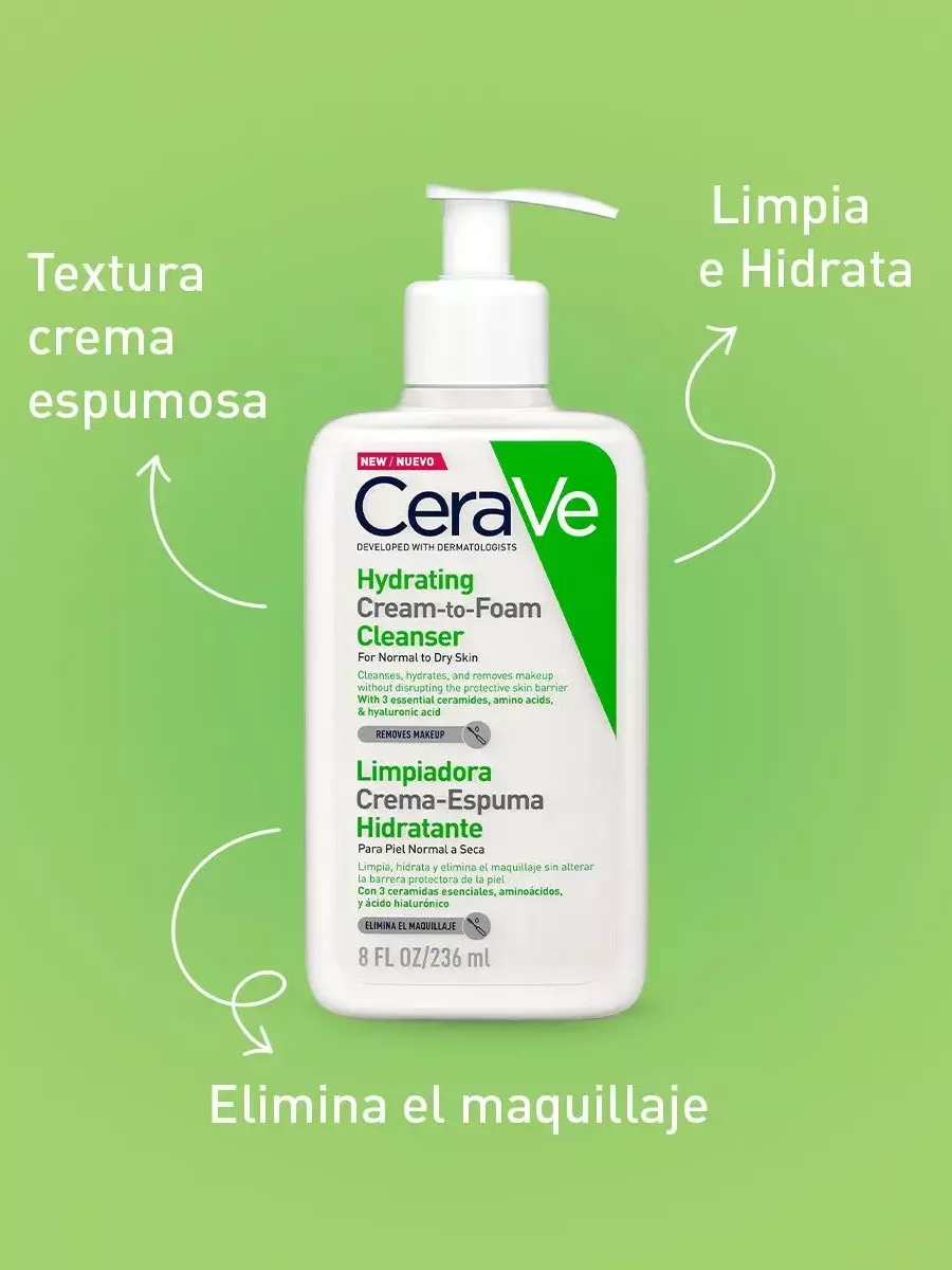 CeraVe Hydrating Cream To Foam Cleanser 236ml
